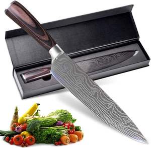 Coffret Cadeau de Couteaux de Cuisine Professionnels Japonais en Acier Inoxydable 4Cr à Motif Damas Gravé au Laser, Personnalisation Gratuite du Logo, Vente en Gros - Product Image 1