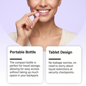Tablettes de dentifrice en forme de cœur violet AMZ, soin frais à la <span class=keywords><strong>menthe</strong></span> pour nettoyer les dents, design mignon pour un nettoyage buccal quotidien confortable - Product Image 3