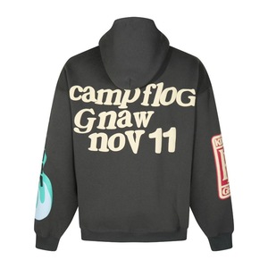 Lucky Me <strong>I</strong> <strong>See</strong> <strong>Ghosts</strong> Print 100% Cotton Oversized Pullover <strong>Hoodie</strong> Black Washed Kanye West Style Letter Heart Graphic Unisex - Product Image 2