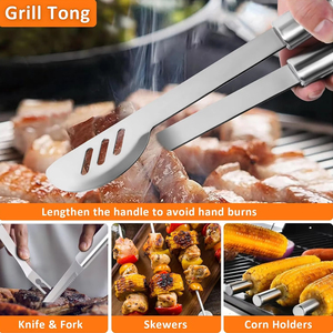 <strong>BBQ</strong> <strong>Tools</strong> Portable <strong>BBQ</strong> Utensils Kit 19 PCS Heavy Duty Stainless Steel <strong>BBQ</strong> Grill Accessories Set with Aluminum Case - Product Image 3