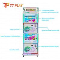 Distributeur automatique de bonbons, capsules Gachapon, bonbons Gumball, jouets en peluche et cadeaux, modèle Globe, grande taille, pour 2 joueurs, à monnayeur, avec paiement par code QR, pour enfants