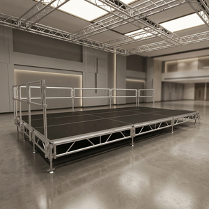 Plateforme de scène en aluminium modulaire, portable, hauteur réglable, sans outils, pour concert, mariage, événement - Product Image 1