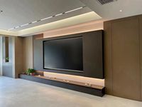 Mueble de TV de Madera Sólida de Lujo con Almacenamiento, Modelo 1010965485, Diseño Moderno Minimalista, Muebles para Sala de Estar, Casas Pequeñas, LED