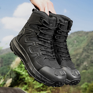 Bottes tactiques légères mi-hautes imperméables pour hommes - Tige synthétique, semelle extérieure en caoutchouc pour activités de plein air toutes saisons - Product Image 2