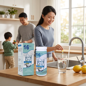 Kit <span class=keywords><strong>de</strong></span> Prueba <span class=keywords><strong>de</strong></span> Agua Potable 16 en <span class=keywords><strong>1</strong></span>, Preciso, para Agua del Grifo, Detecta Hierro, Plomo, <span class=keywords><strong>Nitrato</strong></span>, Fluoruro, Cloro, <span class=keywords><strong>Cobre</strong></span>, Dureza y pH - Product Image 1