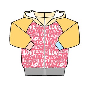 नए आगमन कैंडी रंग मुद्रित हुडी दूध प्रोटीन फाइबर रागलान बच्चों को दैनिक जीवन के लिए टोपी के साथ - Product Image 3