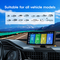 Podofo Écran HD portable de 10,26 pouces, CarPlay/Android Auto sans fil, moniteur de voiture, AirPlay, diffusion Android, musique BT, fabricant OEM/ODM