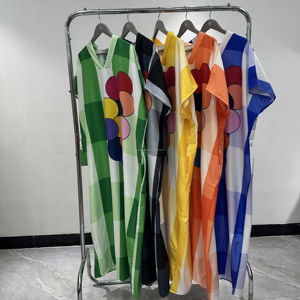 ชุดเดรสลำลองพิมพ์ลายบอลลูน คอวี สำหรับผู้หญิงไซส์ใหญ่สไตล์แอฟริกัน ใส่สบาย ระบายอากาศได้ดี ผ้าไม่ยับง่าย - Product Image 5