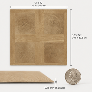 Loseta de Vinilo Antideslizante e Impermeable de 12"x12" (0.76mm) Personalizada, con Instalación Autoadhesiva para Uso en Interiores - Product Image 4