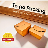 Emballage alimentaire pour poulet frit et sushis à emporter, papier kraft de qualité alimentaire, laminage mat, recyclable, boîte à emporter avec logo personnalisé