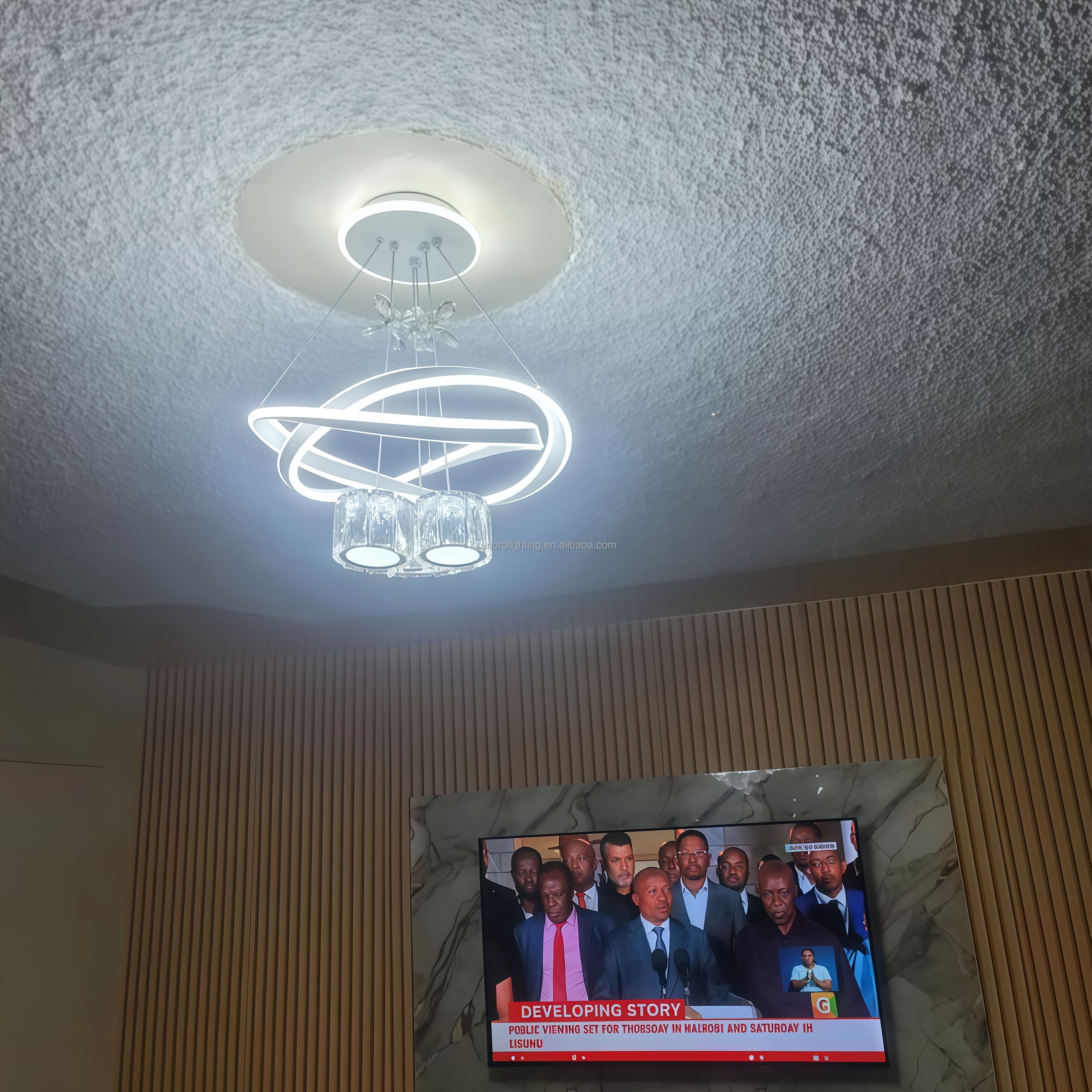 Modern Crystal Light Luxury Remote Chandeliers Home LED Advanced Sense Livingroom Lamp 120W 165-220V 3CCT Pendants Lighting 2026 · image 4
