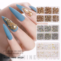 Strass pour les ongles, produit de qualité supérieure, en cristal rond, décoration, 2022