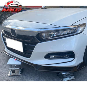 Front Bumper <b>Lip</b> For Honda Accord 2018-2021 10th Gen IKON V3 3PCS PP <b>Gloss</b> Black Diffuser Chin Guard Protector - Product Image 2
