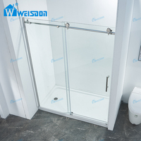 Cabine de douche en verre sans cadre en acier inoxydable Écran de douche coulissant simple moderne de plain-pied vente en gros