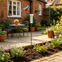 Pluviomètre décoratif personnalisé en métal, modèle Kingfisher, pour patio, cour, pelouse, jardin, ornement paysager