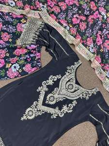 Alia Cut Beautiful Women 3 Piece Designer Shrarara Suit Set Hermosas mujeres impresas Kurti con Sharara & Dupatta para mujeres - Product Image 5