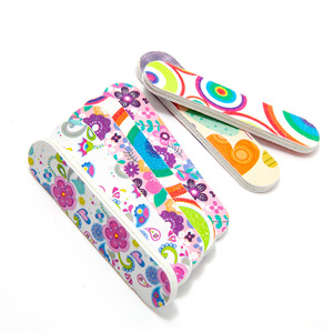 FOCSTAR Custom Mini Emery Board Nail Files 6cm Short Flowers Colorful Girly Design Double Sided Made of Durable Sponge (BT5041)