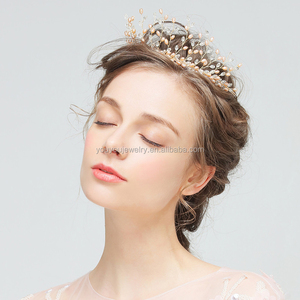 Mariage Demoiselle D'honneur Perle Cheveux Accessoires <span class=keywords><strong>Coiffure</strong></span> À La Main De <span class=keywords><strong>Mariée</strong></span> Princesse Tiara <span class=keywords><strong>Couronne</strong></span> - Product Image 5