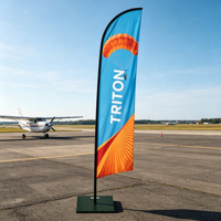 Drapeau publicitaire imprimé sur mesure, bannière extérieure, kit de vente en gros de drapeaux swooper