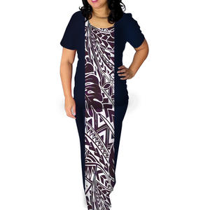 Robes noires à feuilles de monstre pour femmes, vêtements tribaux polynésiens, tenue de deux pièces - Product Image 3