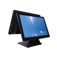 Terminal de point de vente à double écran, système de point de vente ultra fin en aluminium, écran tactile de 15,6 pouces, supermarché, restaurant