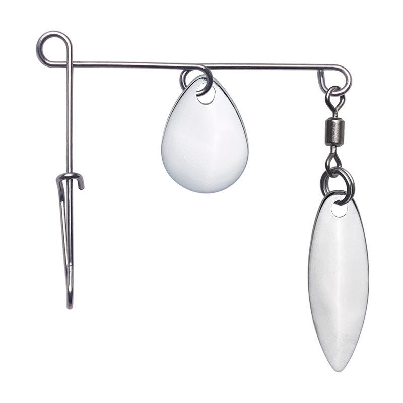 Goccia d'Acqua Argento (14 * 18mm) + Foglia di Salice Argento (10 * 32mm)