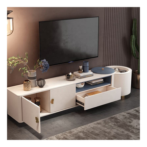 New Design Flatette Furniture Designs Two Meter Living Room <strong>White</strong> Display Modern <strong>TV</strong> <strong>Stand</strong> - Product Image 1