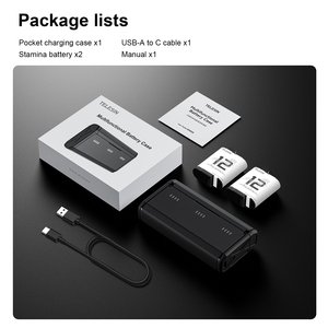 Boîte de charge à 3 emplacements Telesin de format poche avec 2 batteries Stamina pour <span class=keywords><strong>Go</strong></span> <span class=keywords><strong>Pro</strong></span> <span class=keywords><strong>Hero9</strong></span>/10/11/12 -- Batterie <span class=keywords><strong>Go</strong></span> <span class=keywords><strong>Pro</strong></span> - Product Image 4