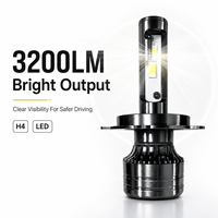 Ampoule de phare LED H4 28W 3200LM 12V IP65 étanche en aluminium aéronautique pour système d'éclairage automobile universel