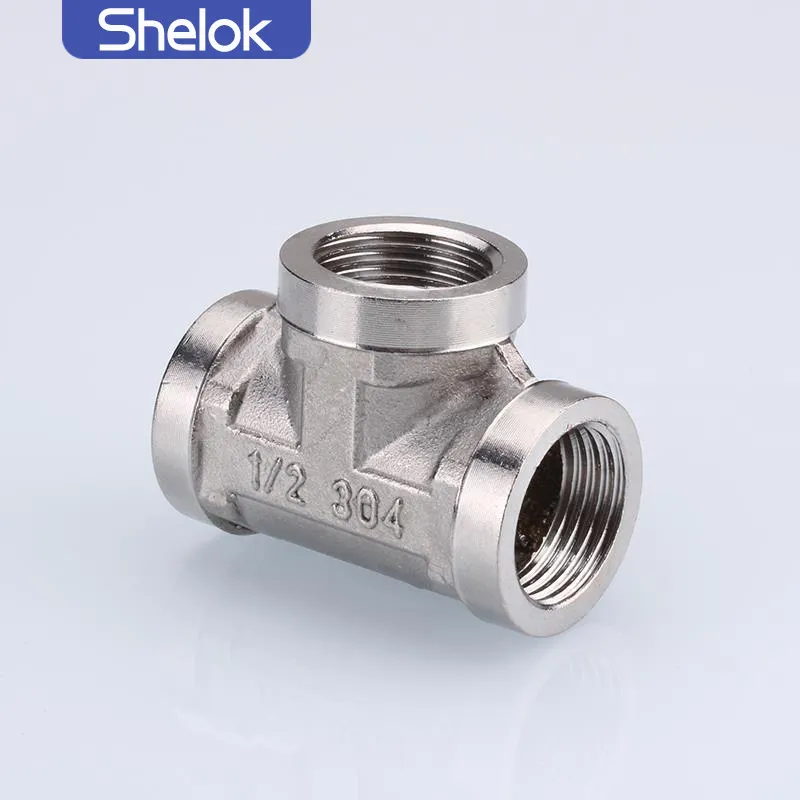 Shelok grosir Tee besi tahan karat sanitasi/siku/flens/Nipple/silang/Bushing 201 304 304L 316 316L pipa fitting