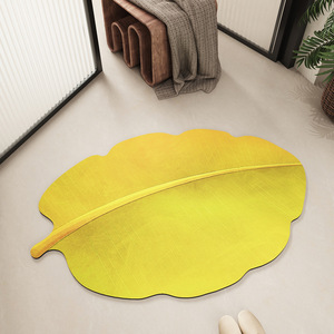 พรมห้องน้ำรูปใบไม้ใยโพลีเอสเตอร์ดูดซับน้ำได้ดี ไม่ลื่น ดีไซน์ทันสมัยสำหรับห้องน้ำ - Product Image 1