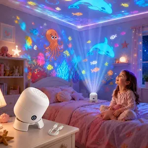 Proyector LED Giratorio Dinámico Recargable, Luz <span class=keywords><strong>de</strong></span> Ambiente con Brillo Ajustable y Rotación <span class=keywords><strong>de</strong></span> 360°, Decoración para Dormitorio - Product Image 1