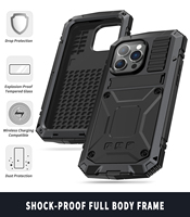 Vente en gros, coque de téléphone complète de luxe robuste Armor 360 pour iPhone 14 Pro Max 14Plus 13 12 11 housse antichoc en aluminium métallique