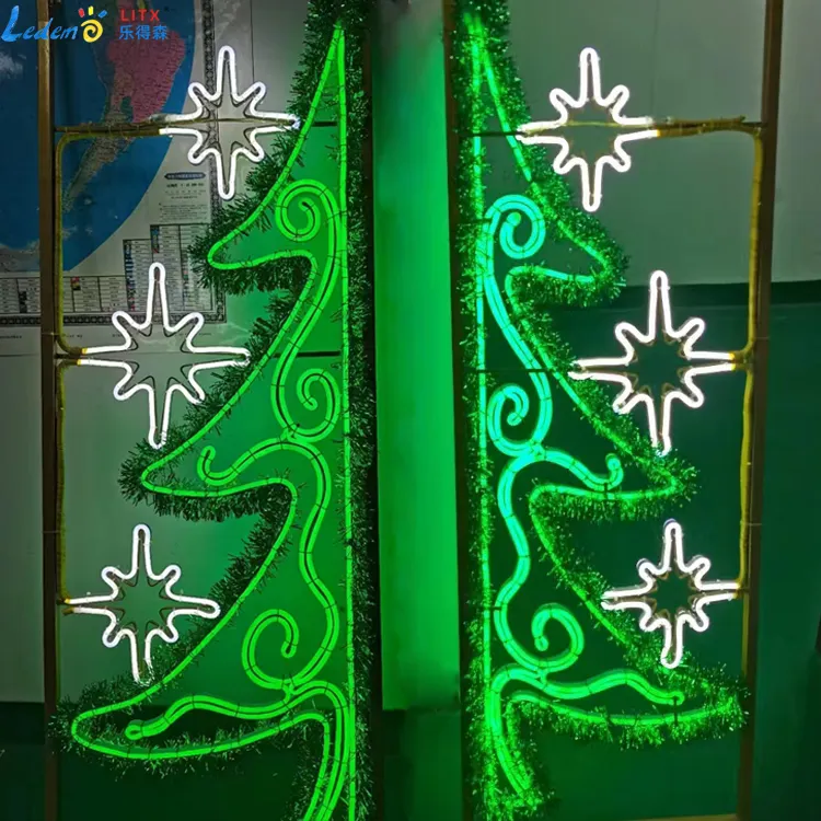 LEDEMO屋外カスタム3D字型ストリートモチーフライトクリスマス装飾街灯柱LEDライト
