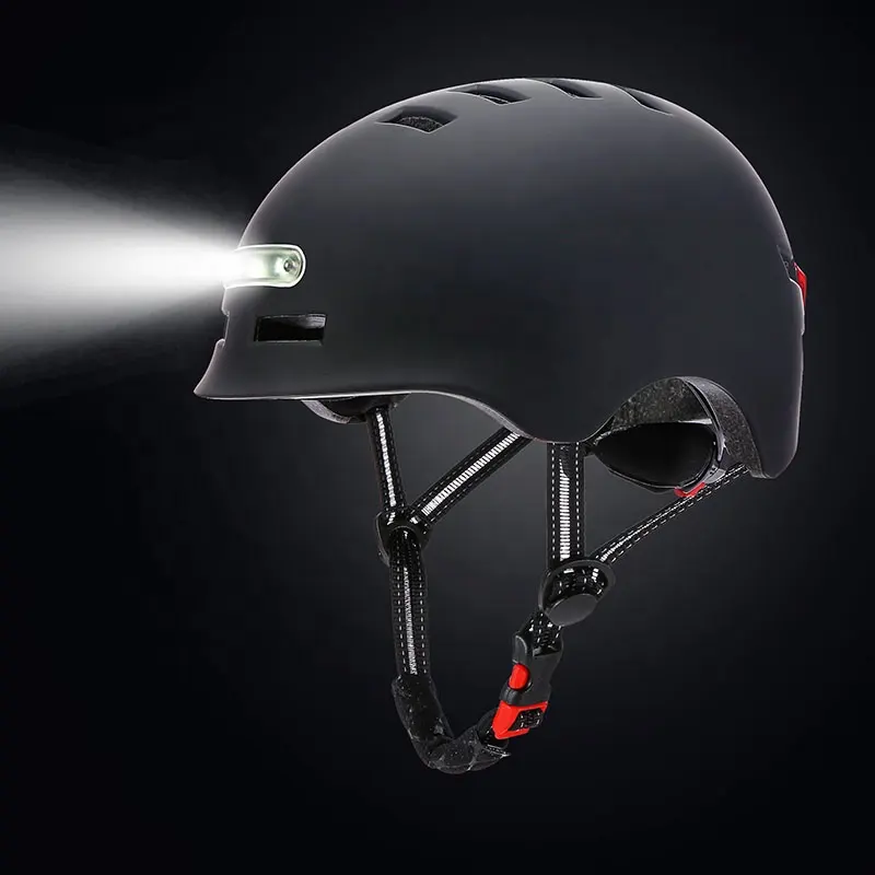 HOT SALE Factory Wiederauf ladbarer Elektro fahrrad Roller Skate Fahrrad LED Licht Helm mit Front-und Rücklicht für Biker