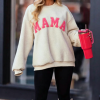 Sweat-shirt en polaire à col montant pour femme 2026, coupe oversize courte, pour adolescentes, ample, à manches longues, pull d'hiver