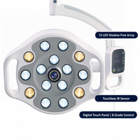 Lámpara LED Dental con Cámara Inalámbrica 4K, 8000-80000 Lux, 15 LED, Sensor Táctil, Lámpara Quirúrgica de Techo para Clínica Dental