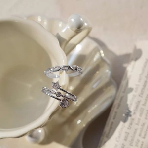 Minimalist Micro Insert Vvs Gra Moissanite Jewelry 14k Gold Filled Star and Heart Open <b>Adjustable</b> <b>Ring</b> for Women - Product Image 5