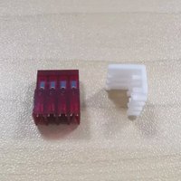 Connecteur IDC (pénétrant) rouge à pas de 2,54 mm, 4 broches, à 90 degrés, remplacement pour 3-640440-4