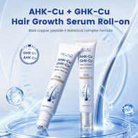 Suero para el Crecimiento del Cabello con Biotina y Péptidos de Cobre, Rodillo de 3 Bolas para Masaje del Cuero Cabelludo, Aceite para un Cabello Más Grueso y Abundante, Suero Capilar Ahk-cu Ghk-cu