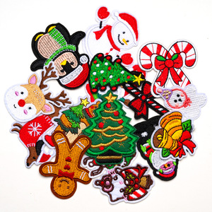 Série de Noël : Applique en tissu brodé, motif cerf, bonhomme de neige, cloche, patch brodé à la machine pour vêtements, sacs, décoration DIY - Product Image 4