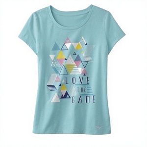 Black Women's Casual Printed <b>T</b>-<b>Shirt</b> 100% Cotton Short Length Round Neck Tee Anti-Pilling Embroidered Logo Decoration Wholesale - Product Image 1