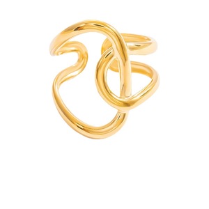 European Style Gold Tone Exaggerated <b>Ring</b> Geometric Shape Unisex Party Jewelry Stainless Steel Fashion <b>Rings</b> - Product Image 5