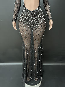 Novance Y3124 Ropa de Boutique, Diseño de Lujo, Vestido de Noche Negro con Abertura en el Abdomen para Mujer, Vestidos de Novia para Baby Shower - Product Image 5