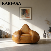 Canapé individuel en cuir rétro luxueux moderne fait à la main pour salon/chambre/hôtel/salon Couleurs personnalisables OEM