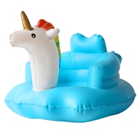 Canapé gonflable pour bébé et tout-petit en forme de licorne de dessin animé, en PVC souple, pliable, portable, pour l'apprentissage, le bain, le salon, l'hôtel