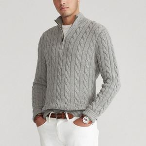 Pull en tricot pour hommes avec logo personnalisé pour l'hiver Taille US Chaud, décontracté, solide, zippé, épais, vêtements d'extérieur pour hommes - Product Image 1