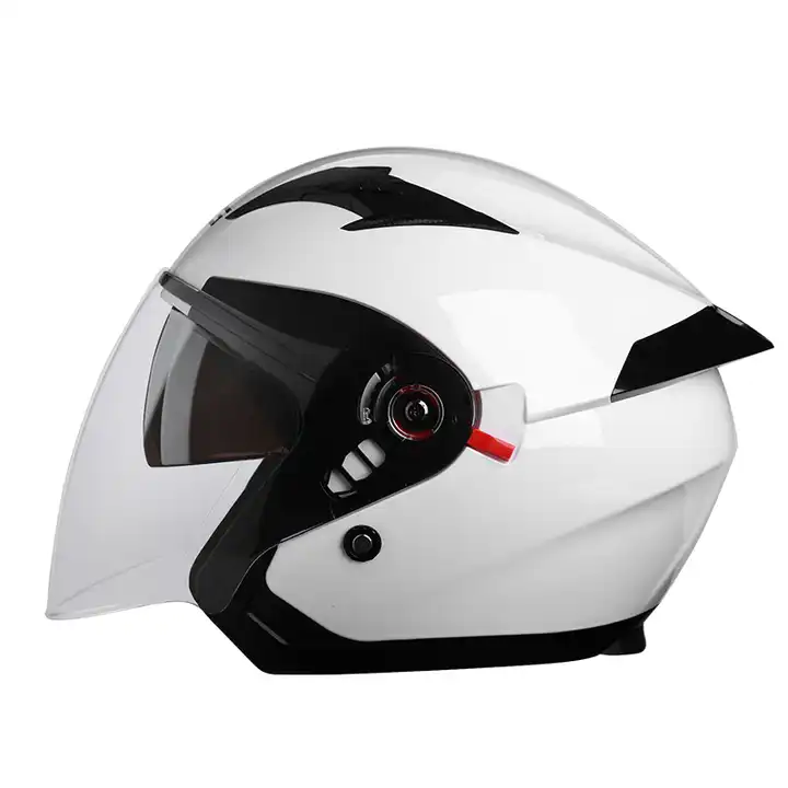 DOT White 3/4 Open Face Motorcycle Helmet