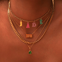 Mode Cubique Zircon Collier pour Femmes Cadeaux D'anniversaire Bijoux En Acier Inoxydable 18K Plaqué Or 12 Pierre De Naissance Pendentif Colliers