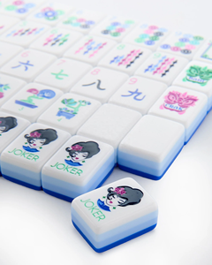 Oh My <span class=keywords><strong>Lola</strong></span> - Fichas de Mahjong Azules Frescas con Patrón Grabado con Láser, Juego de Mahjong Acrílico de Cuatro Capas, Estilo Americano, para Casino - Product Image 2